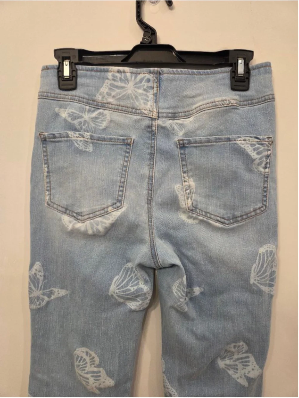 No Boundaries Light Blue Butterfly Flare Jeans Size 5 - Picture 4 of 8